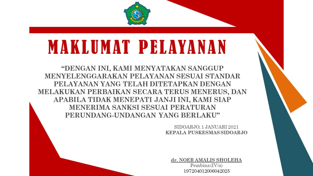 Draft Maklumat pelayanan-gedangan